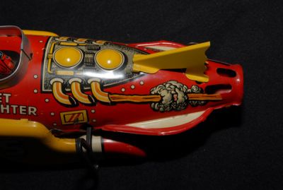 VINTAGE 1930's MARX TIN WINDUP FLASH GORDON ROCKET FIGHTER KING FEATURES Gd  Cond